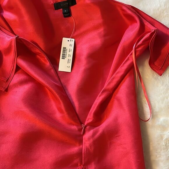 New! J. Crew One Shoulder Silk Shantung Top Pink Size 8 NWT - Picture 11 of 15